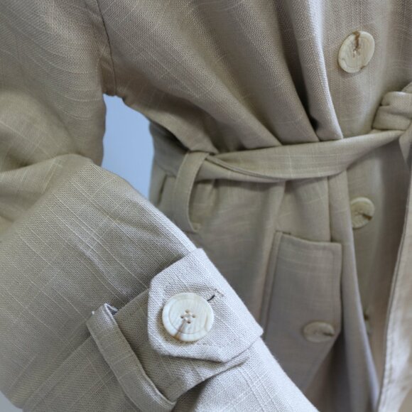J LUX LABEL | J Lux Label Linen Trench Coat in Tan/Beige - Picture 5 of 7